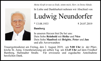 Anzeige von Ludwig Neundorfer von MGO