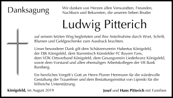 Anzeige von Ludwig Pitterich von MGO