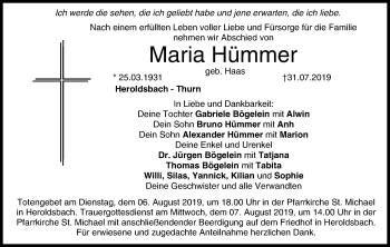 Anzeige von Maria Hümmer von MGO