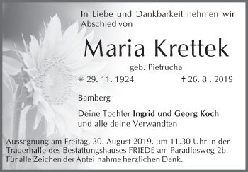 Anzeige von Maria Krettek von MGO