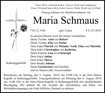 Anzeige von Maria Schmaus von MGO