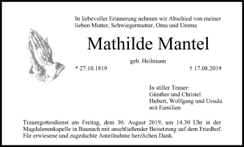 Anzeige von Mathilde Mantel von MGO