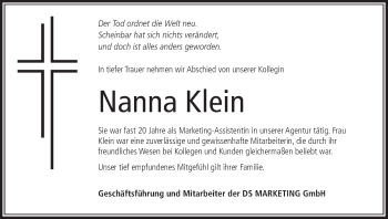 Anzeige von Nanna Klein von MGO