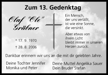 Anzeige von Olaf Gräbner von MGO