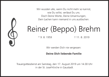 Anzeige von Reiner Brehm von MGO