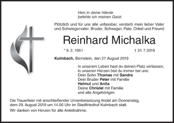 Anzeige von Reinhard Michalka von MGO