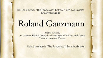 Anzeige von Roland Ganzmann von MGO