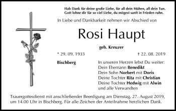 Anzeige von Rosi Haupt von MGO
