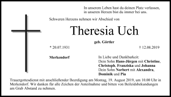 Anzeige von Theresia Uch von MGO