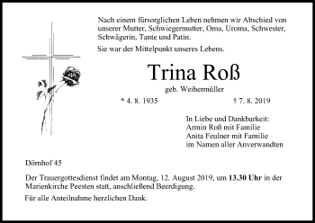 Anzeige von Trina Roß von MGO