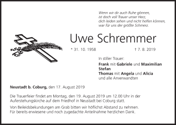 Anzeige von Uwe Schremmer von MGO