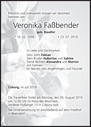 Anzeige von Veronika Faßbender von MGO