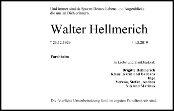 Anzeige von Walter Hellmerich von MGO