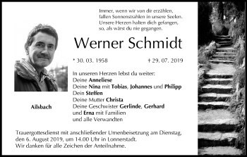 Anzeige von Werner Schmidt von MGO