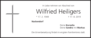 Anzeige von Wilfried Heiligers von MGO