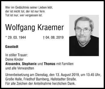Anzeige von Wolfgang Kraemer von MGO