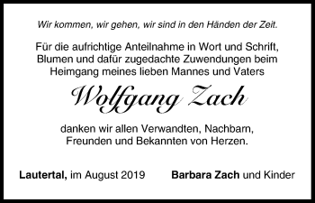 Anzeige von Wolfgang Zach von MGO