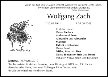 Anzeige von Wolfgang Zach von MGO