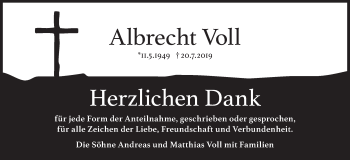 Anzeige von Albrecht Voll von MGO