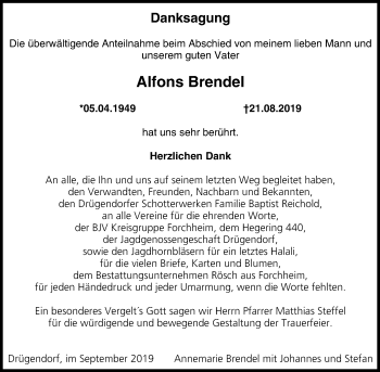 Anzeige von Alfons Brendel von MGO