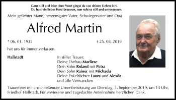 Anzeige von Alfred Martin von MGO
