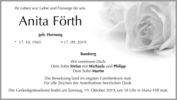 Anzeige von Anita Förth von MGO