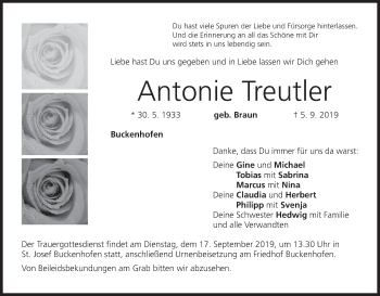 Anzeige von Antonie Treutler von MGO
