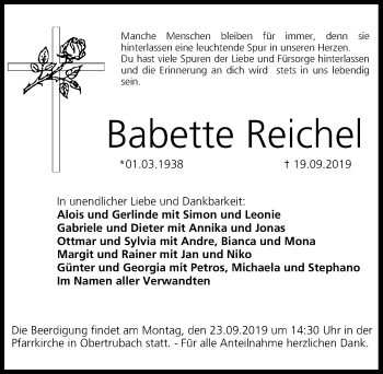 Anzeige von Babette Reichel von MGO