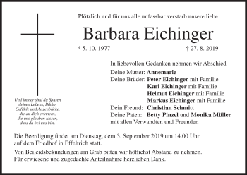 Anzeige von Barbara Eichinger von MGO