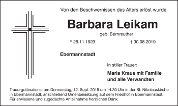 Anzeige von Barbara Leikam von MGO