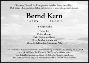 Anzeige von Bernd Kern von MGO