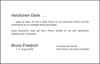 Anzeige von Bruno Friedrich von MGO