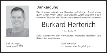 Anzeige von Burkard Herterich von MGO