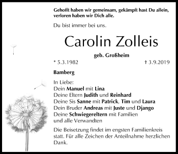 Anzeige von Carolin Zolleis von MGO