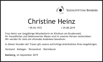 Anzeige von Christine Heinz von MGO