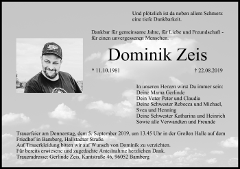 Anzeige von Dominik Zeis von MGO