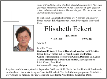 Anzeige von Elisabeth Eckert von MGO