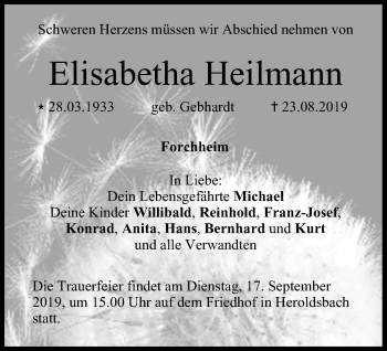 Anzeige von Elisabetha Heilmann von MGO