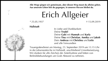 Anzeige von Erich Allgeier von MGO