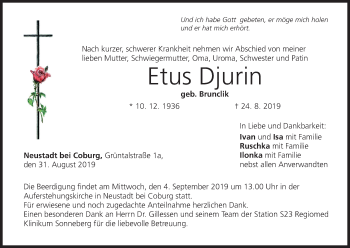 Anzeige von Etus Djurin von MGO
