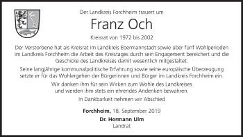 Anzeige von Franz Och von MGO