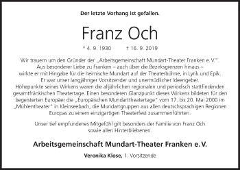 Anzeige von Franz Och von MGO