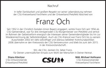 Anzeige von Franz Och von MGO