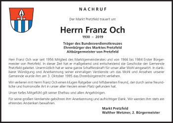 Anzeige von Franz Och von MGO