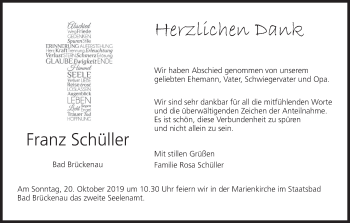 Anzeige von Franz Schüller von MGO