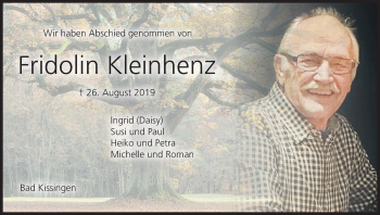 Anzeige von Fridolin Kleinhenz von MGO