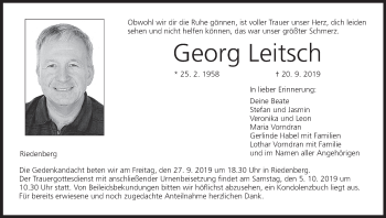 Anzeige von Georg Leitsch von MGO