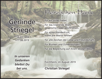 Anzeige von Gerlinde Striegel von MGO