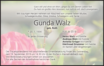 Anzeige von Gunda Walz von MGO