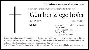 Anzeige von Günther Ziegelhöfer von MGO